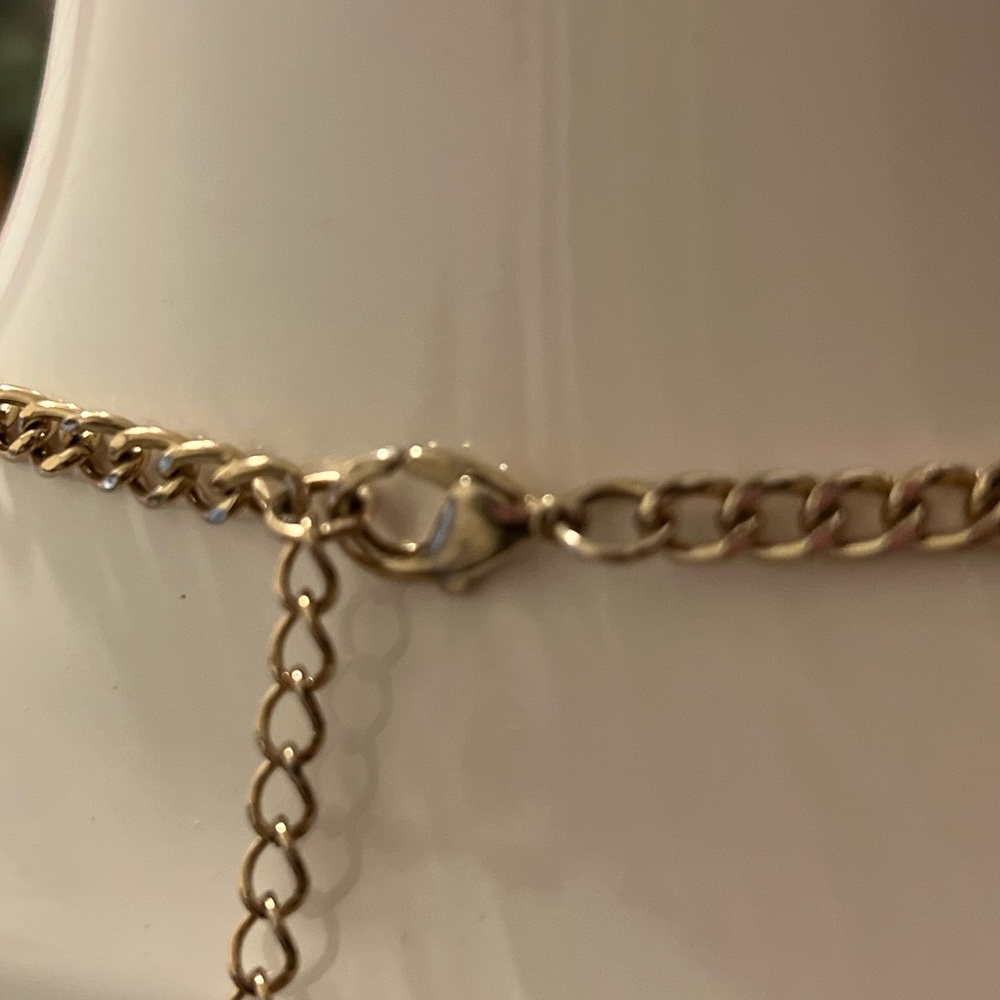 Mint Green Enamel Triangle Statement Necklace - image 2